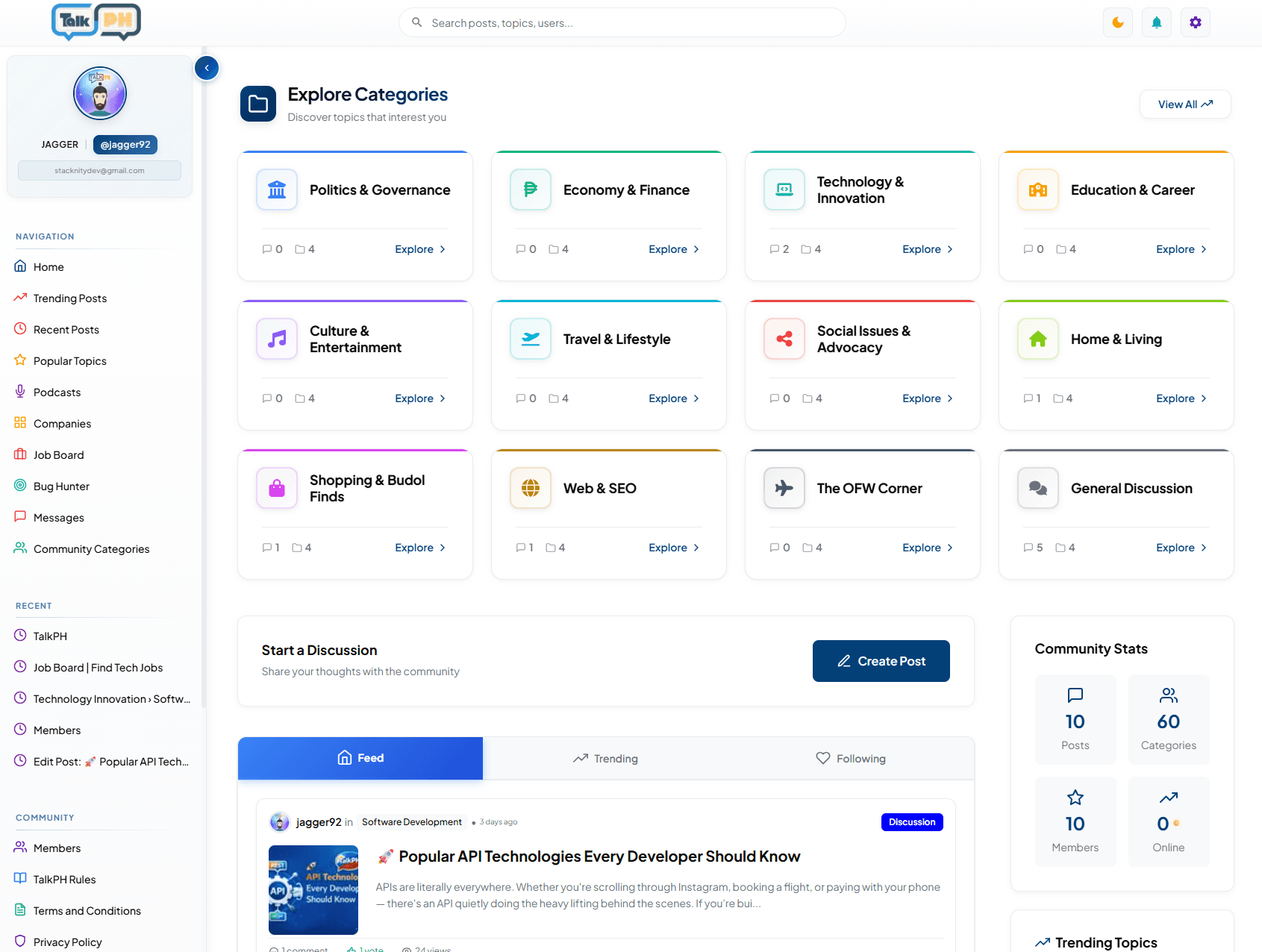 TalkPH platform screenshot